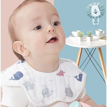 Bebek Önlükler Yenidoğan Bebek tükürük havlusu 360 Derece Dönen Pamuk Çiçek 6 Katmanlar Gazlı Bez Muslin Yumuşak Çocuklar Geğirmek Bez Bebek Şeyler