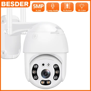 BESDER FHD 5MP 3MP PTZ IP Kamera WiFi H. 265 P2P Hareket Algılama Otomatik İzleme 1080P Kablosuz Açık Video Gözetim Kamera