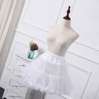 Beyaz Çiçek Kız Petticoat Jüpon Cosplay Parti Kısa Elbise Lolita Bale Etek Kabarık Tutu Etek Cosplay Kokteyl