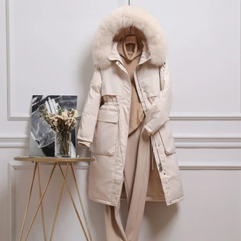 Beyaz ördek aşağı yastıklı uzun şişme ceket kadınlar Kış Ördek şişme ceket kadınlar uzun Ceket Sıcak Kalın Kadın Giysileri Yüksek Kalite