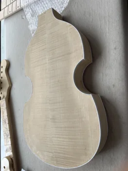 Bitmemiş Bas Gitar Gövdesi Kontrplak Akçaağaç Kaplama El Yapımı Luthier DIY Parçası Değiştirme Boyanmamış Kontrbas Tarzı Bas Gitar Paneli