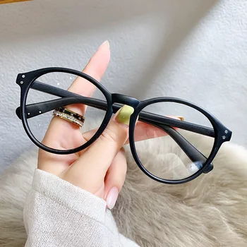 Bitmiş Miyopi Gözlük Kadın Erkek Klasik Yuvarlak Gözlük Bayan Shortsighted Gözlük Reçete Unisex Gözlük-1.5-6.0