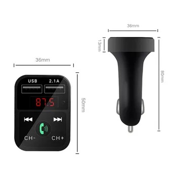 Bluetooth 5.0 FM Verici Kablosuz Handsfree MP3 Ses Müzik Çalar Araba Çift USB 2.1 A Hızlı Şarj Radyo Modülatör