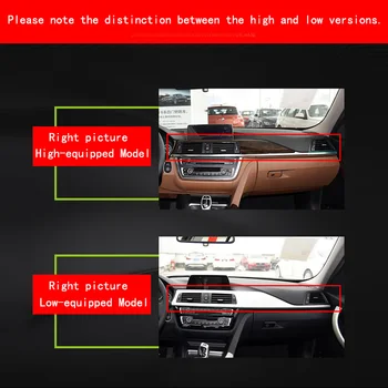 BMW 3 4 Serisi için F30 Gerçek Karbon Fiber Merkezi Kontrol Paneli / Vites Paneli / iç Kapı Kolu / Multimedya kontrol kapağı Trim