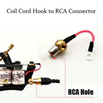 Bobin Dövme Makinesi için Dişi Jack RCA Konektörüne Kırmızı Dövme Bobini Kordon Kancası