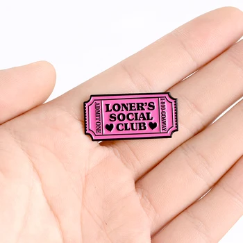 Broş LONER SOSYAL KULÜP düğme rozet Karikatür Takı Hediye Arkadaşlar İçin Kim Daha Yalnız