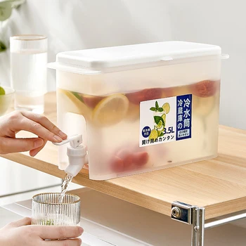 Buzdolabı Soğuk su ısıtıcısı 3500ml Musluk Ev Limonata şişesi Drinkware Soğuk Su şişesi Konteyner Mutfak