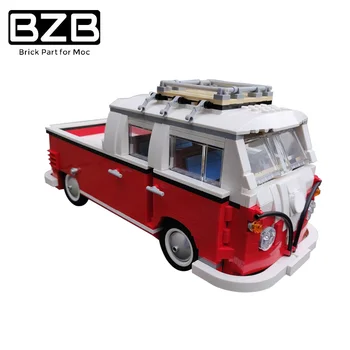 BZB MOC T1 Doka 10220 Camper Yüksek Teknoloji VW T1 karavan Otobüs Araba Yapı Taşı Modeli Çocuk Oyuncakları DIY Tuğla En İyi Hediyeler