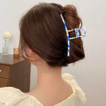 Bılandı 2022 Yeni Mavi Serisi Metal Saç pençe klipsleri Moda Basit Geometrik Tokalarım Kadınlar İçin saç aksesuarları