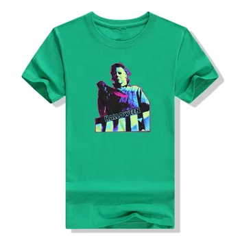 Cadılar bayramı Kostüm Michael Myers Neon Portre T-Shirt Hediye Mizah Komik Grafik Tee Üst Streetwear Korku Filmi Estetik Elbise