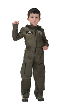 Cadılar bayramı Çocuk Pilot Astronot Üniforma Spaceman Tulum Cosplay Kostüm Purim Çocuk Çocuk Kitap Hafta süslü elbise