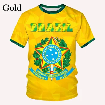 Camisa seleção brasileira futebol 2022，Erkek tişörtleri, sokak kıyafetleri, modaya uygun kısa kollu, nefes alabilen ve rahat