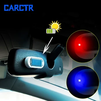 CARCTR 1 ADET Güneş Araba alarm ışığı USB Şarj LED Araba Sahte güvenlik ışığı Flaş Kablosuz Anti-hırsızlık Kırmızı Mavi Uyarı Sinyal Lambası