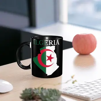 Cezayir Bayrağı Harita Grafik Bardaklar Kupalar Baskı Kupalar Cezayir Haritası Bayrak Komik Geek bira kupalar