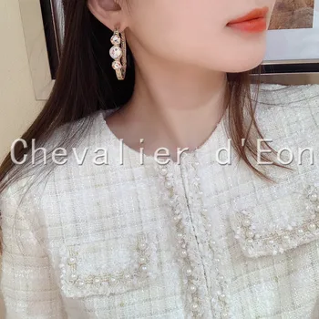 Chevalier D'EON Yüksek Kaliteli Klasik Moda Çift Hoop Küpe Vintage Elmas Pendientes Takı Kadınlar İçin aretes de mujer