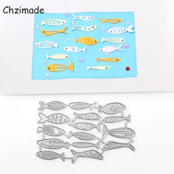 Chzimade Balık Metal Kesme Ölür Şablonlar İçin DIY Kalıp Kabartma Kesme Makinası Scrapbooking Albümü Kağıt Kart Yapımı El Sanatları