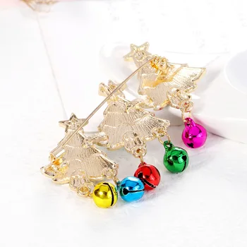 CINDY XIANG Yeni Emaye Noel Ağaçları Broş Pins Vintage Renkli Bells Püskül Kolye Broş Takı Arkadaşlar Hediyeler Yeni Yıl