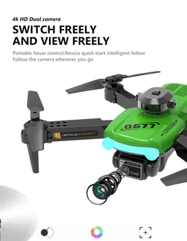 Conusea 0677 Mini Drone 4K HD Kamera 2.4 G serin ışıkları WiFi Fpv Hava Basıncı İrtifa Tutun Katlanabilir Quadcopter RC Drone Çocuk Oyuncakları