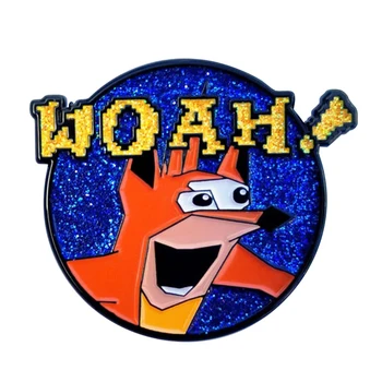 Crash Bandicoot Vay canına! Rozet animasyon meme broş internetin yeni obsession Takı