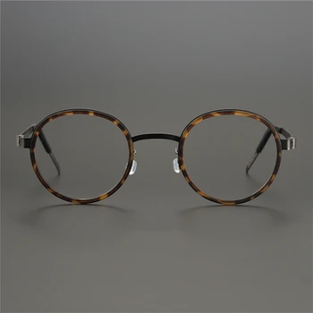 Danimarka Marka Hiçbir Vida Tasarım Vintage Yuvarlak Gözlük Çerçeve Erkekler Reçete Optik Spetacle Çerçeve Miyopi Okuma Gözlük 9714