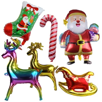 Dev Merry Christmas Günü Balon dekorasyon şişme santa Elk kızak Folyo Balon oyuncak Noel Noel Partisi Dekorasyon Malzemeleri