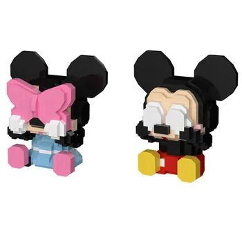 Disney Dünya Parkı Rakamlar Mikro Elmas Blokları Disneyland Utangaçlık Karikatür Yapı Tuğla Oyuncak Mickey Minnie Mouse Nanobrick