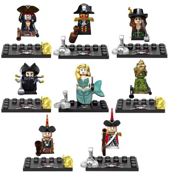 Disney Karayip Korsanları Jack Sparrow Klasik Film Figürleri Kafa Aksesuarları oyuncak inşaat blokları Çocuklar İçin Serisi-086