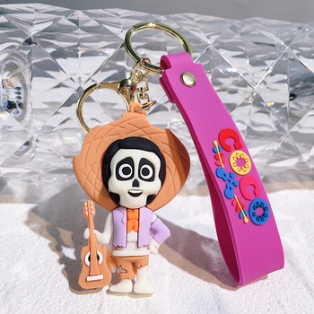 Disney Karikatür Coco Anahtarlıklar Sevimli Animasyon Figürü Silikon Kolye Anahtarlıklar Araba Anahtarlık Takı Aksesuarları Hediyeler