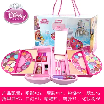 Disney kız Prenses dondurulmuş Makyaj Kutusu Kozmetik Oyuncaklar çanta kar Beyaz Suda Çözünür Makyaj hediye oyuncaklar
