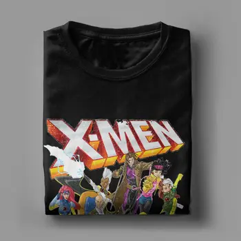 Disney Marvel X-men Vintage Grup Atış Logosu erkek T Shirt Hipster Tees Kısa Kollu Ekip Boyun T-Shirt Saf Pamuk Baskılı Üstleri
