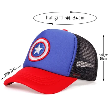 Disney Marvel Şapka Süper Kahraman Kaptan Amerika Kalkanı İşlemeli beyzbol şapkası çocuk Şapkası Bebek Erkek Kız Açık Şapkalar