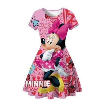 Disney Mickey Minnie Eğlence Prenses Elbise Takım Elbise Gençlik Kızlar için Renkli Baskı Cadılar Bayramı Karnaval Doğum Günü Partisi Kız Elbise