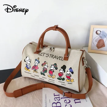 Disney Mickey Mouse Anne Seyahat Çantası Kadın Omuz askılı çanta Bayan Minnie Çanta Yüksek Kapasiteli alışveriş çantası Seyahat Çantası