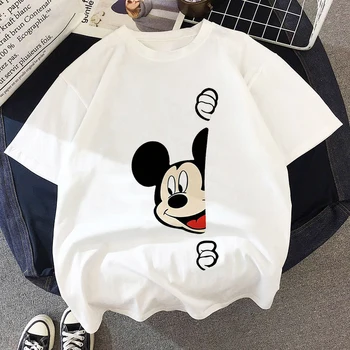 Disney Plus Siyah Beyaz Mickey Mouse Çocuk T-shirt Encanto Çocuklar Elbise Kızlar Yaz Üst Açık Kawaii Sevimli Yeni Kızlar Elbise