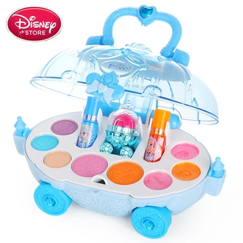 Disney Prenses Dondurulmuş Çocuklar Makyaj Oyuncaklar Kızlar için Oyna Pretend Makyaj Elsa Anna Kar Beyaz Rapunzel Çocuk Güvenliği toksik Olmayan Seti
