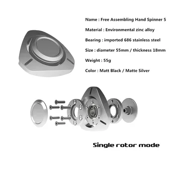 DIY Ücretsiz Montaj El Spinner Metal Modüler EDC Fidget Tri-Spinner Çinko Alaşım Anti Stres Giderici Anksiyete Yaratıcı Oyuncak
