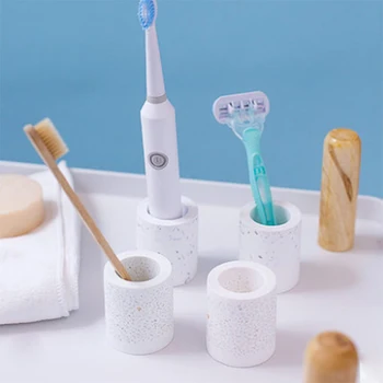 Diş fırçası rafı silikon kalıp Beton Banyo Diş Fırçası Tutucu Kalıp Çimento mumluk silikon kalıp s
