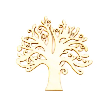 Doğal Ahşap Hayat Ağacı Oyma Boyama Zanaat Scrapbooking El Yapımı Dikiş Ev Dekorasyon DIY 12x14cm 1 adet MT0666-FD