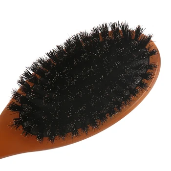 Doğal Domuzu Kıl Fırça Tarak Anti-Statik Oval Kuaförlük Saç Şekillendirici Tarak Ahşap Kadın Saç Fırçası