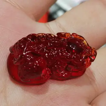 Doğal Meksika Kan Kehribar Pixiu Boncuk Takılar Takı Yapımı İçin diy bilezik Kolye Aksesuarları Kırmızı Amber Pi Xiu Boncuk Charm