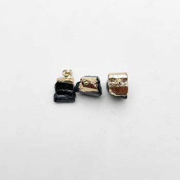 Doğal Siyah Turmalin Çakıl kristal cevheri Şifa Reiki taş kolye Kolye takı yapımı için cazibe aksesuarları 10 adet