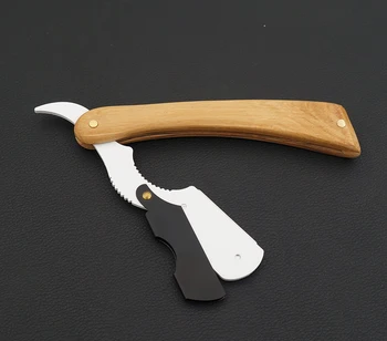 DRGSKL erkek değişim bıçak tipi rzaors Klasik ahşap saplı manuel tıraş jilet berber tıraş Kuaför jilet NO.MBH