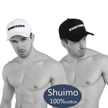 DSQICOND2 siyah ve beyaz minimalist tenis sopası DSQ yüksek kaliteli erkek şapkaları özel tasarım logo kap erkek baba şapka
