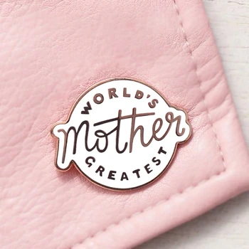 Dünyanın En Büyük Anne Sert Emaye Pin Minimalizm Moda Sanat Rozeti Broş Aksesuarları Küçük Benzersiz anneler Günü Hediye Takı