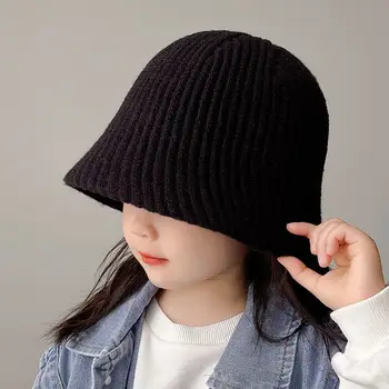 Ebeveyn-Çocuk Şapka Sonbahar ve Kış Kız Yün Kap Bebek Kız Tüm Eşleşen Havza Şapka Kova Şapka çocuk Şapka Moda