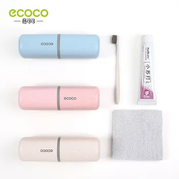Ecoco Taşınabilir Diş Fırçası Durumda Seyahat Kamp Açık Diş Fırçası saklama kutusu Diş Macunu Tutucu koruyucu kapak Banyo Aksesuarı