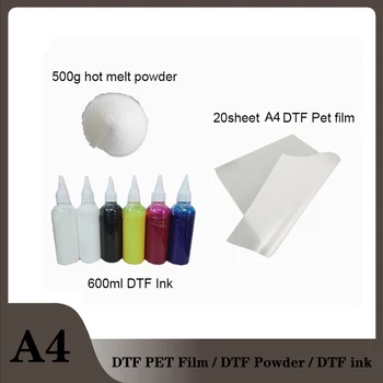 Einkshop A4 DTF PET Film Sıcak eritme yapışkan Tozu DTF beyaz renkli mürekkep DTF Doğrudan Yazıcı makinesi
