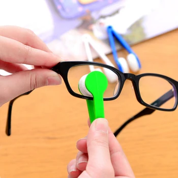 Elbru 2 ADET Mini Taşınabilir Gözlük Temizleme Ovmak Iki taraflı Gözlük Fırça Mikrofiber Gözlük Temizleyici Gözlük Temizleme Araçları