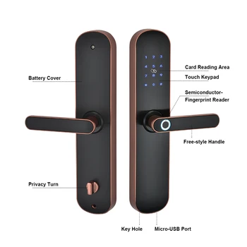 Elektronik Güvenlik akıllı Bluetooth App WıFı Dijital Kod IC Kart Biyometrik Parmak İzi Kapı Kilidi Ev için