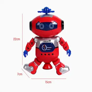 Elektronik Robot Yürüyüş Dans şarkı Robot müzikal ve renkli yanıp sönen ışıklar ile Vücut dönen Robot oyuncak hediye çocuklar için